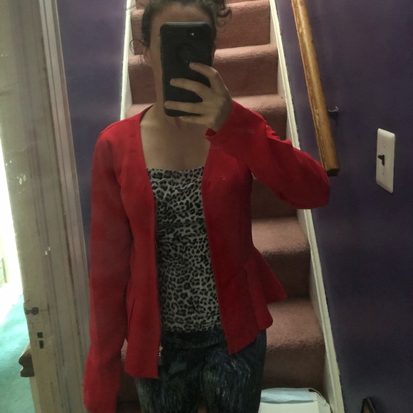 Red Peplum blazer justfab - Picture 3 of 3